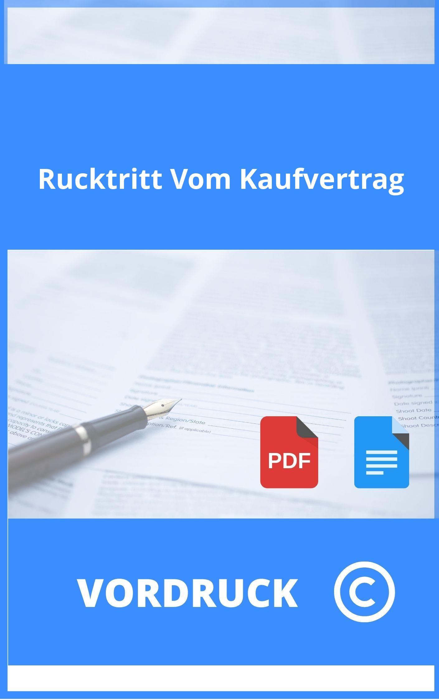 Rücktritt Vom Kaufvertrag Vordruck