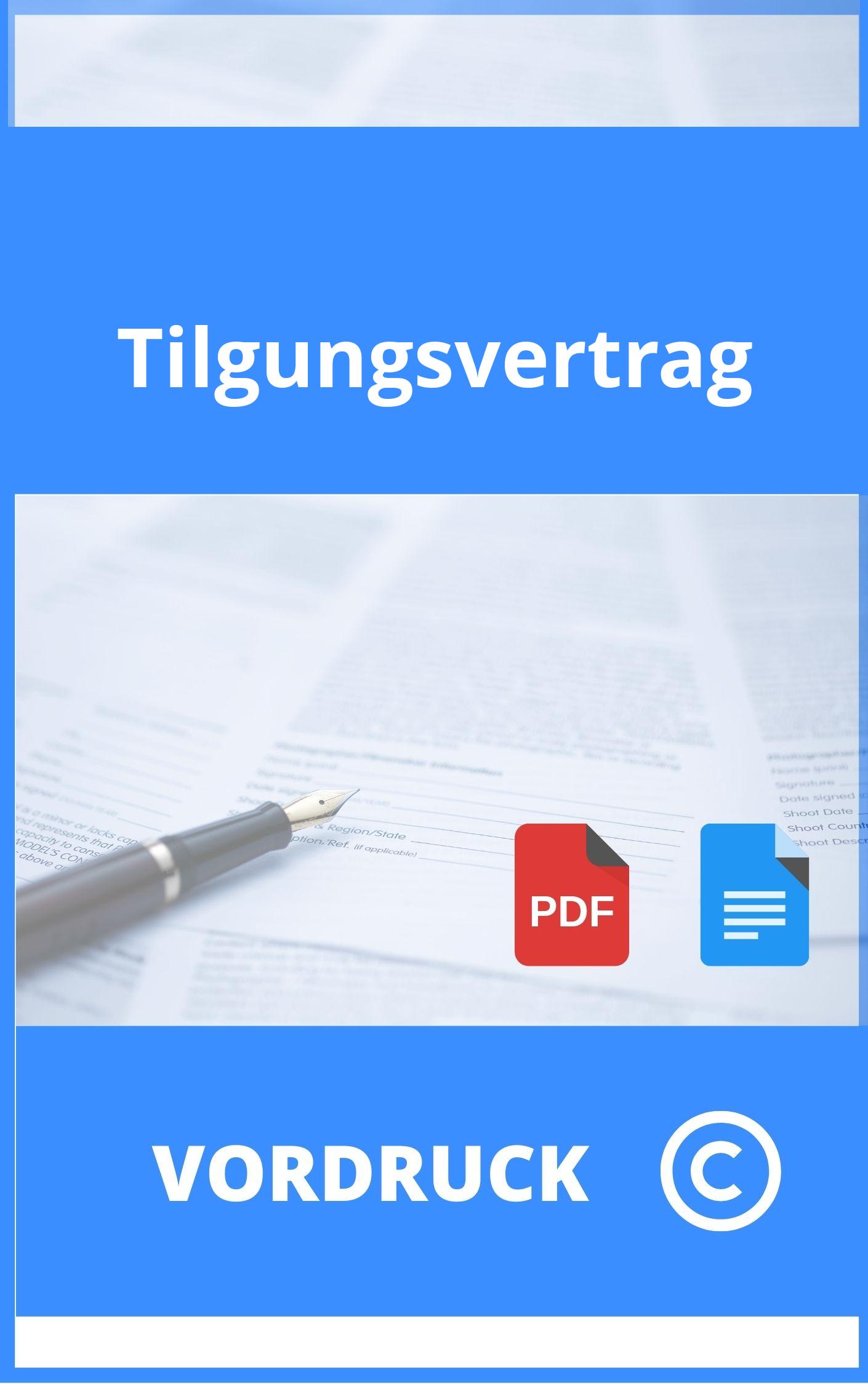 Tilgungsvertrag Vordruck